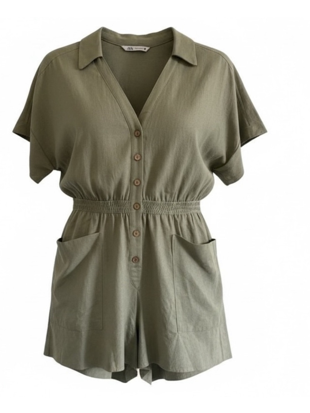 Zara Women's Romper Olive Linen
Blend Size Large